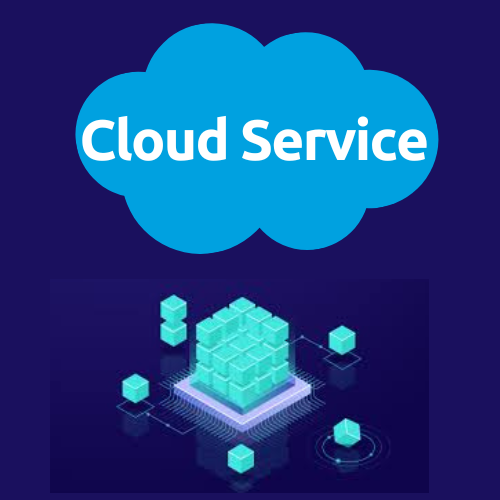 Cloud service image having blue background