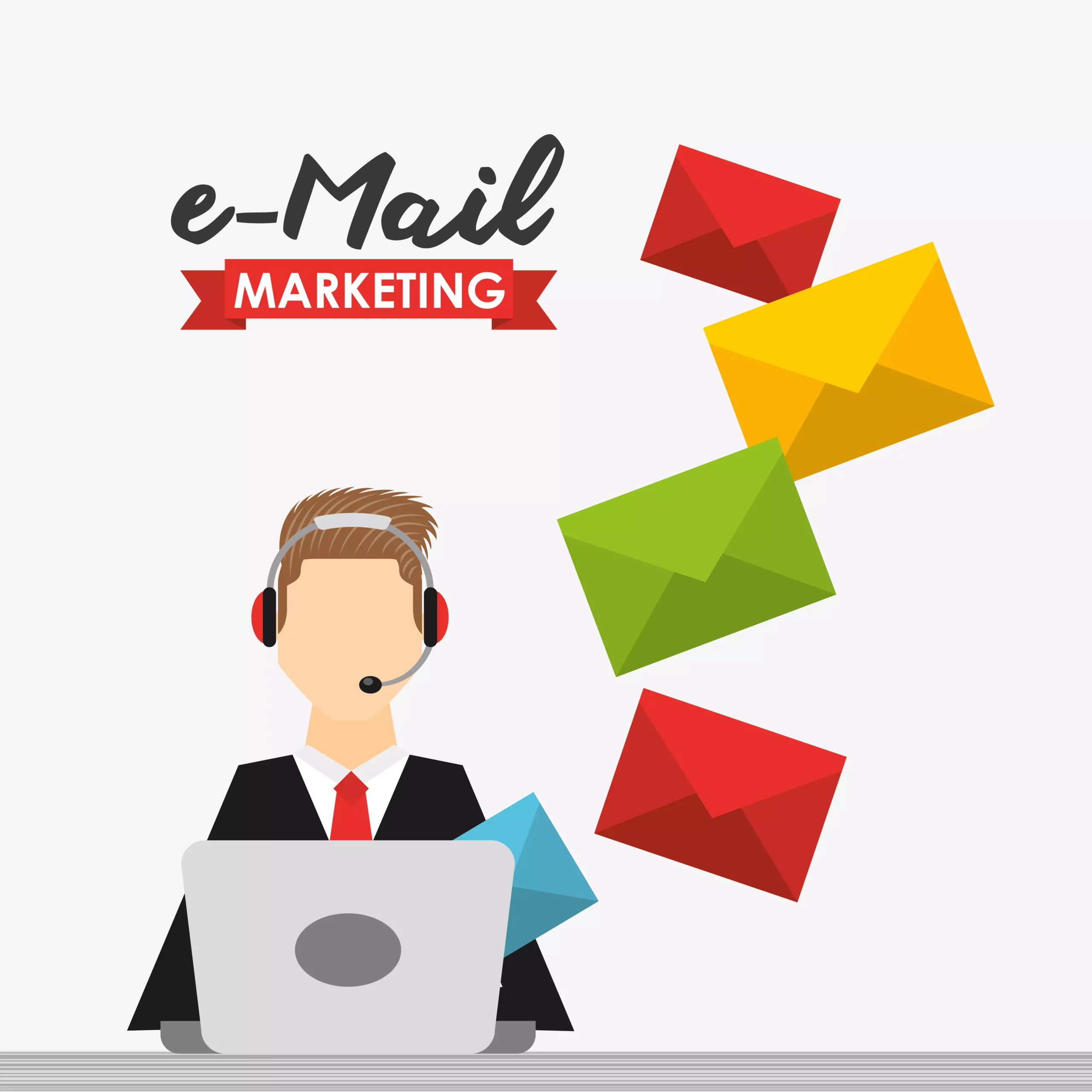 A man is training the email marketing through LMS