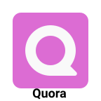 A Square shaped purple color Quora icon