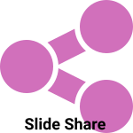 A purple color Slide Share icon