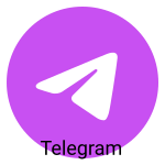 A round shaped purple colored Telegram icon