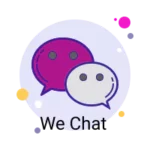 Two round shaped We Chat purple color icon