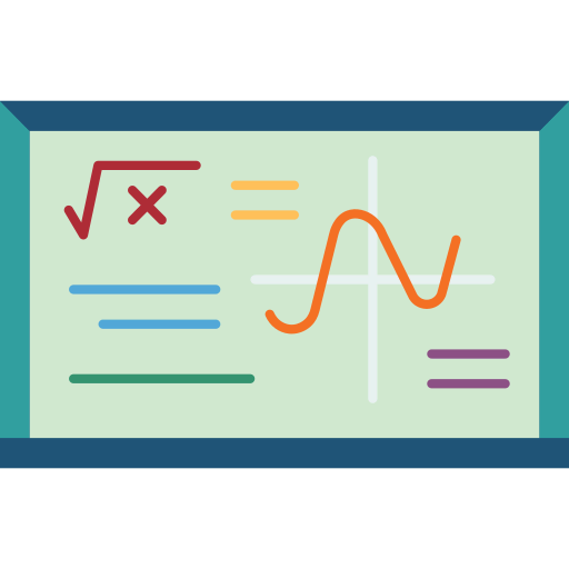 A graph and some symbols on a board