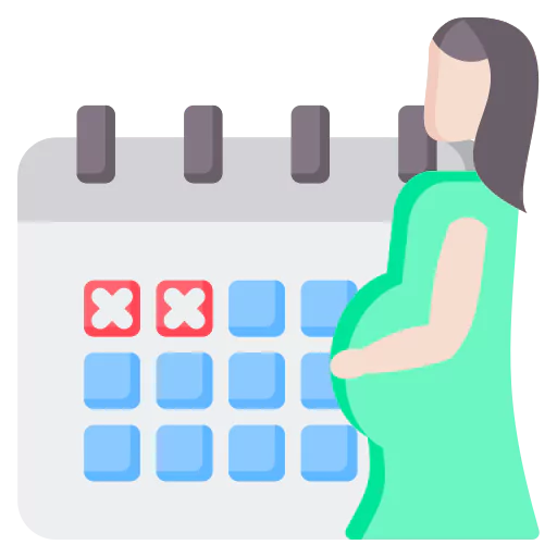 a pregnant woman with a calendar